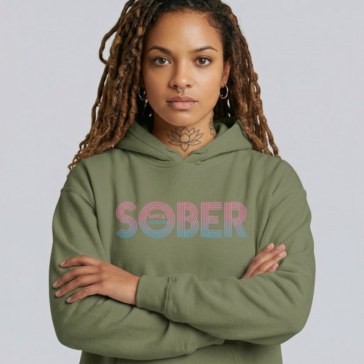 Recovery Hoodie | Retro Sobriety Date Hoodie with Personalized Date