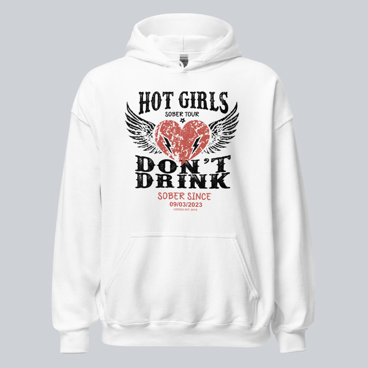 Recovery Hoodie | Hot Girls Custom Sobriety Date Hoodie