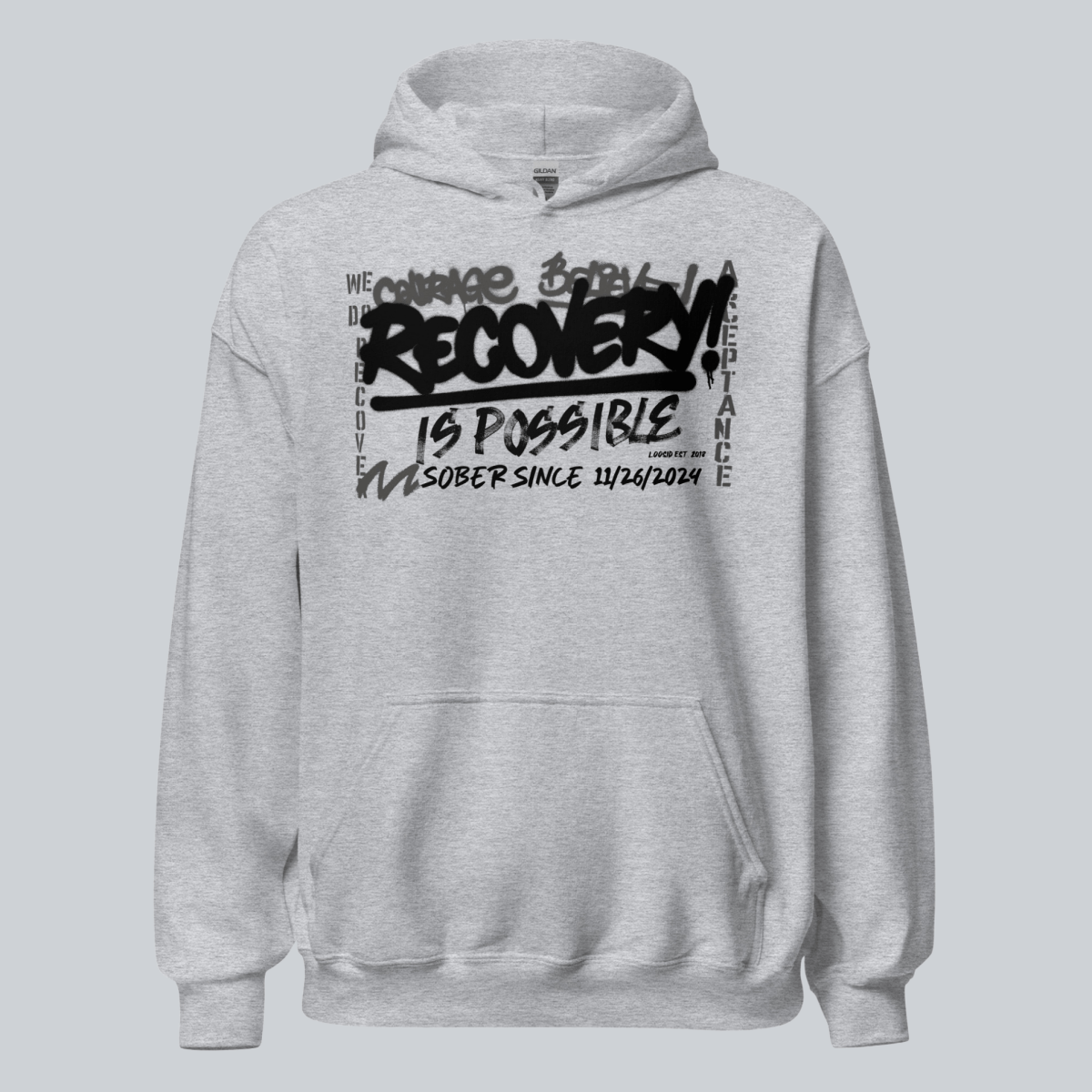 Recovery Hoodie | Men’s Recovery Is Possible Hoodie with Date