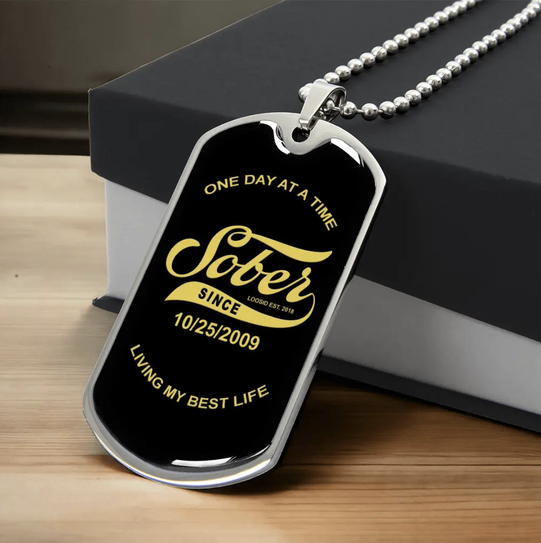 Sober Jewelry Dog Tag
