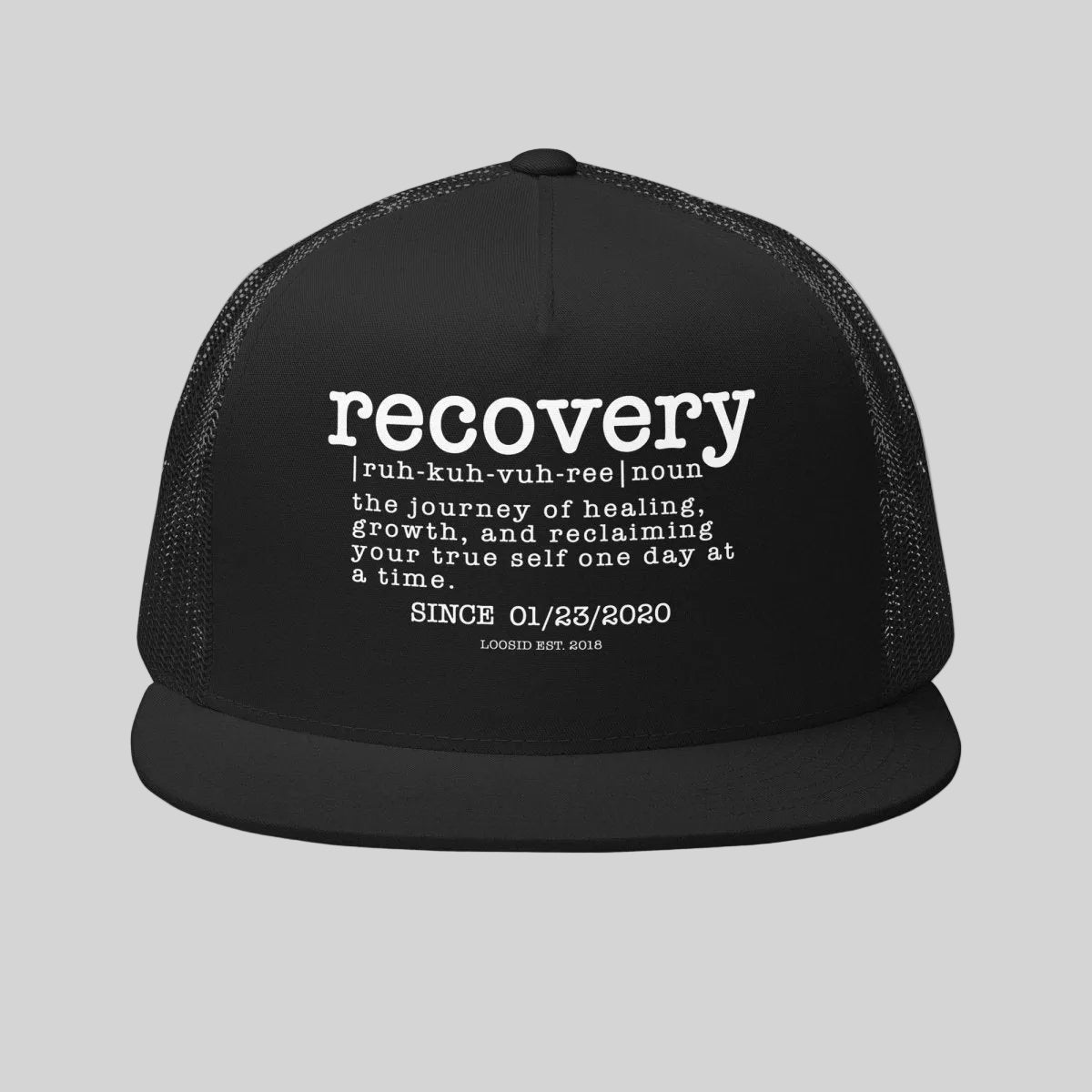 Loosid Recovery Definition Sober Hat featuring the design