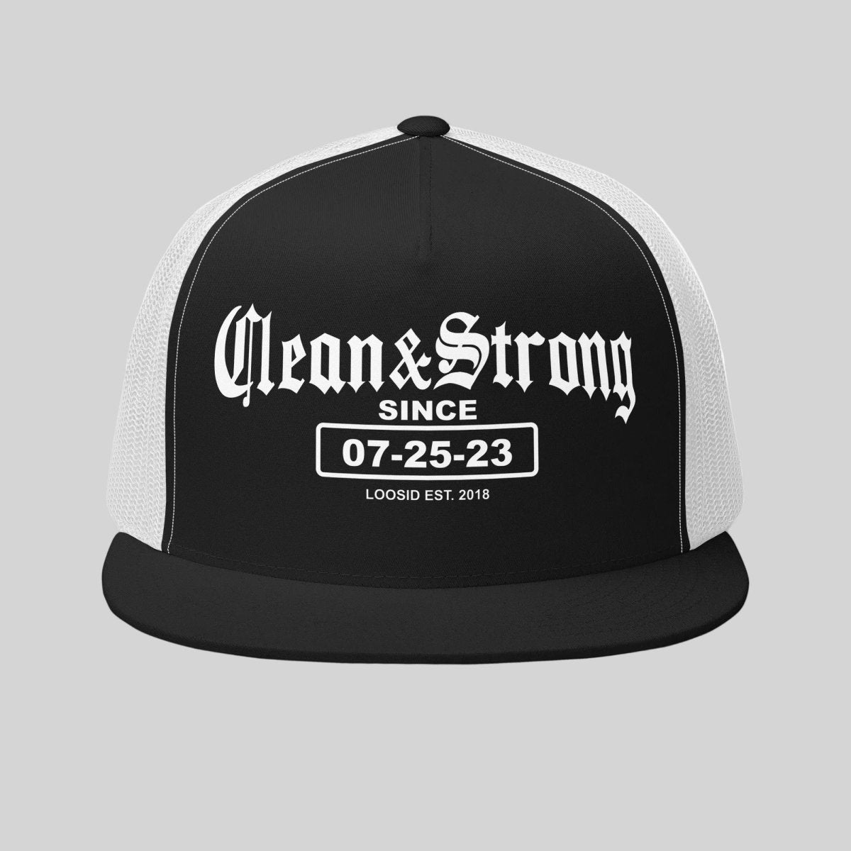 Old School Clean & Strong Hat | Personalized Snapback Trucker Sober Hat