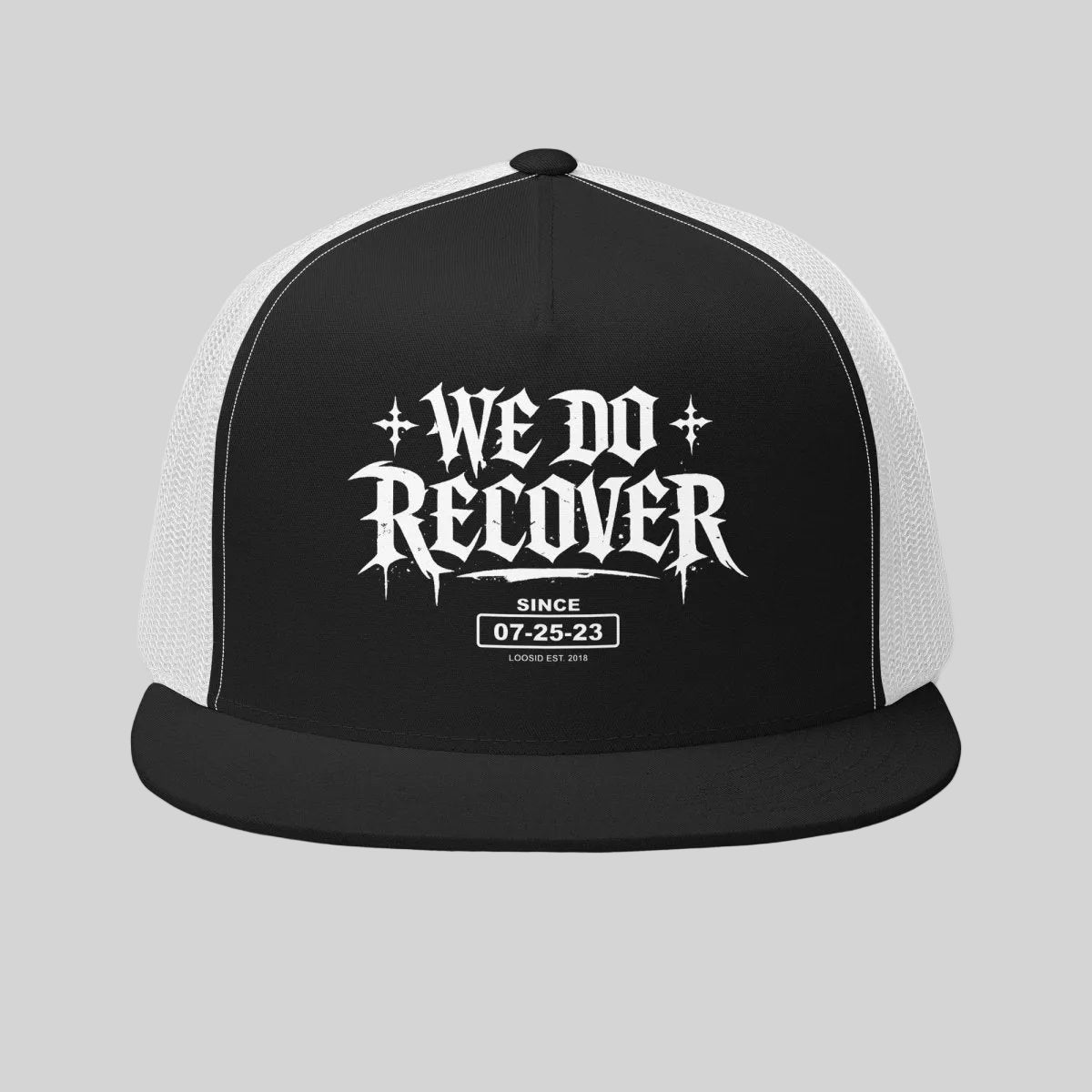 Loosid We Do Recover Sober Hat featuring the design