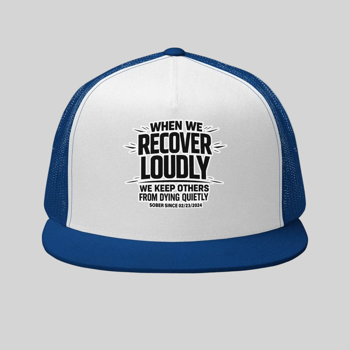 We do Recover Sober Hat close-up view (view 22)