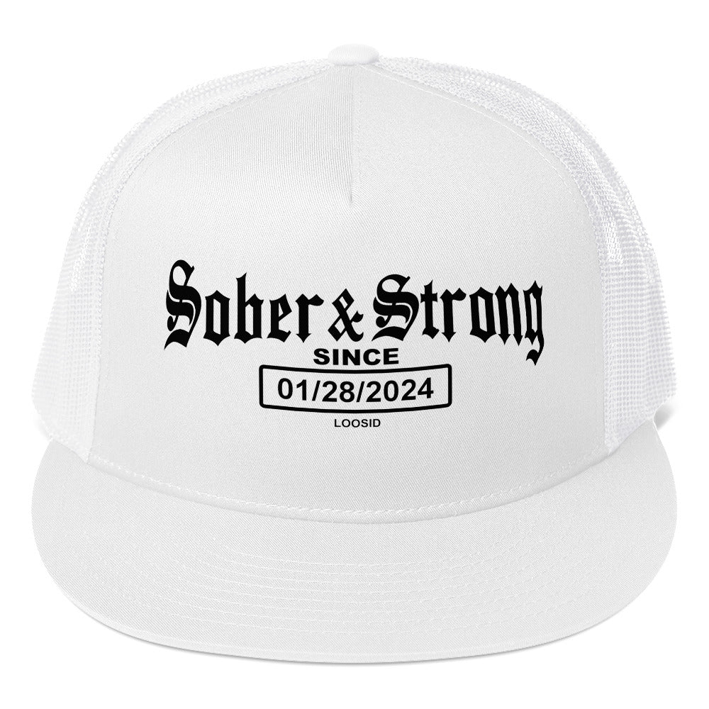 Personalized Snapback Sober Hat flat lay styled image (view 13)