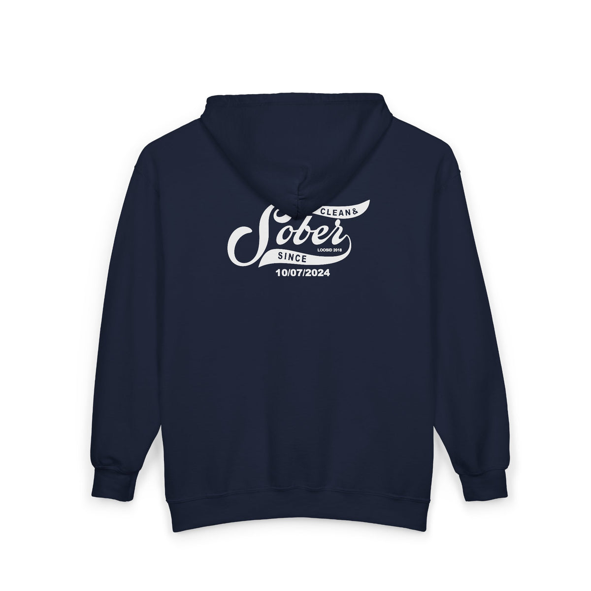 Recovery Zip Hoodie | Men's Sober Since Front & Back Print