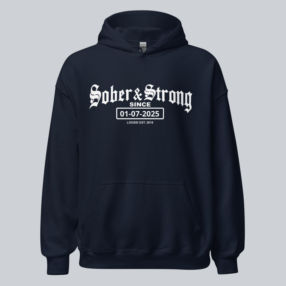 Recovery Hoodie | Women’s Old School Sober Hoodie with Custom Date