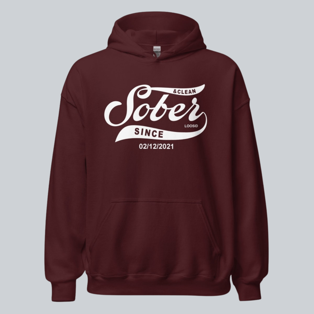 Recovery Hoodie | Women's Sober Since Hoodie with Custom Sober Date