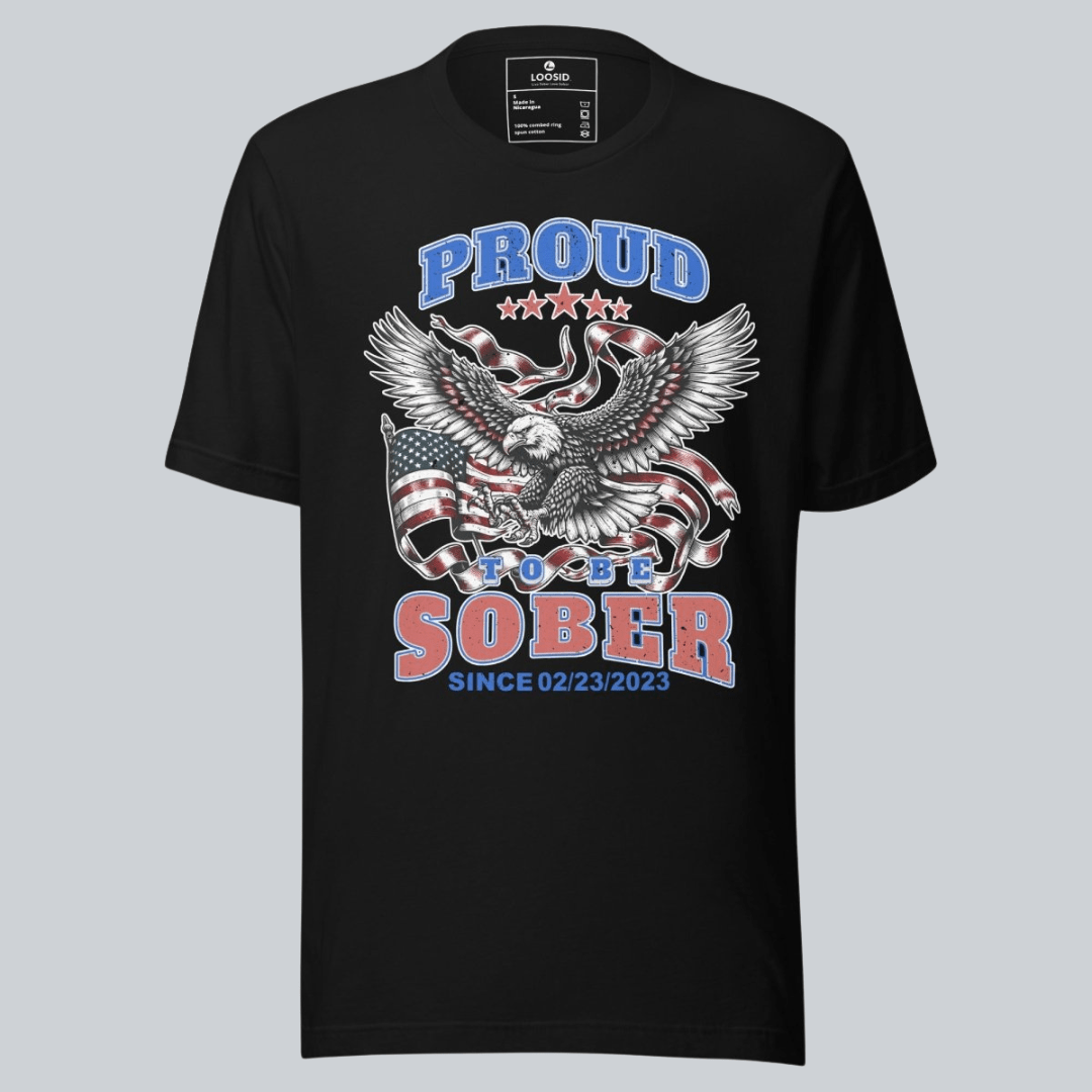 Sober T Shirt | Proud To Be Sober Tee with Personalized Date