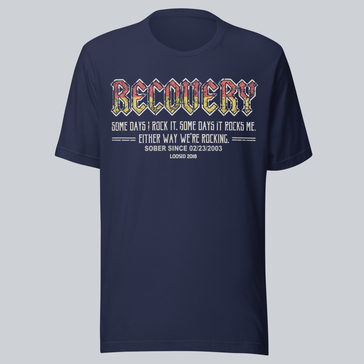 Recovery Rock Sober T Shirt side view (view 6)