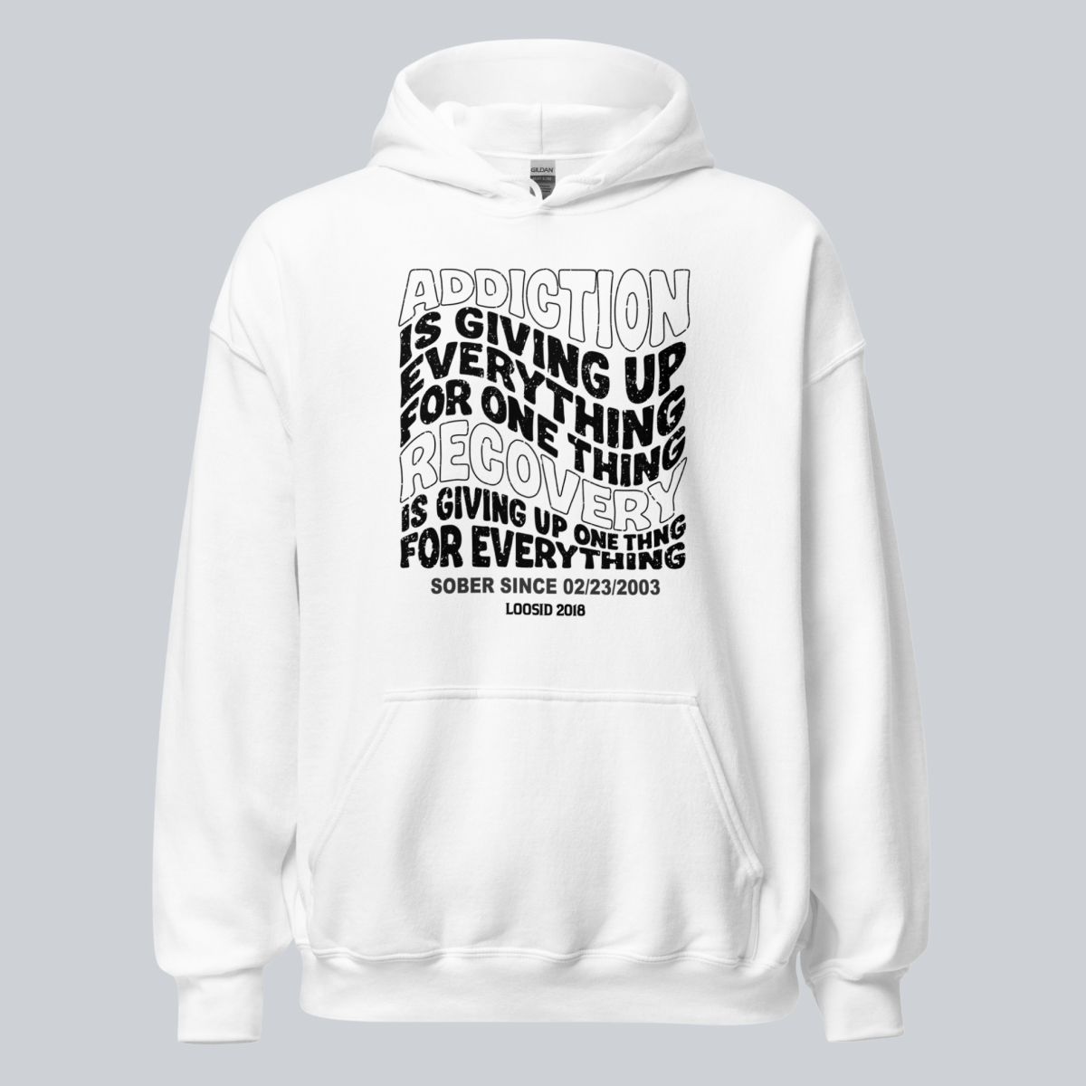 Recovery Hoodie | Women's Addiction is Giving up Hoodie with Personalized Date