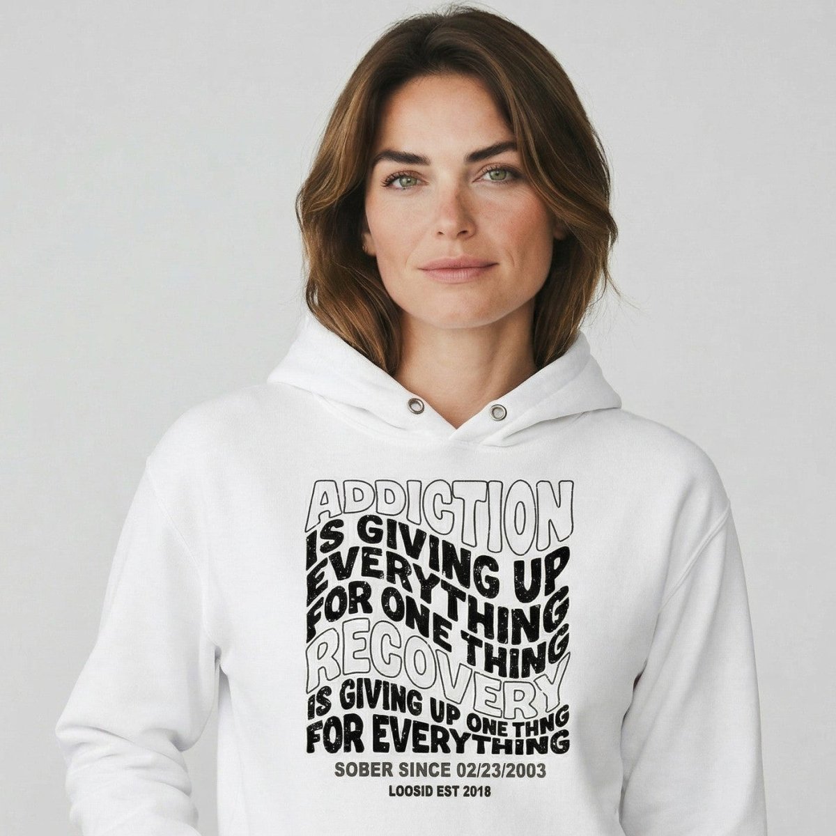 Recovery Hoodie | Women's Addiction is Giving up Hoodie with Personalized Date