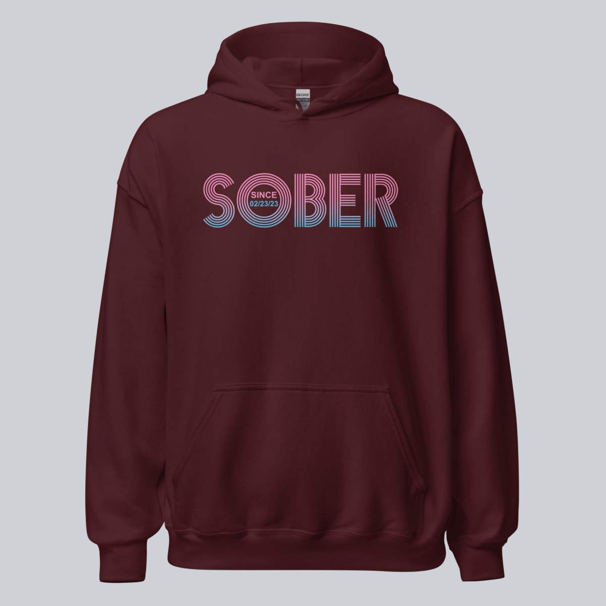 Recovery Hoodie | Retro Sobriety Date Hoodie with Personalized Date