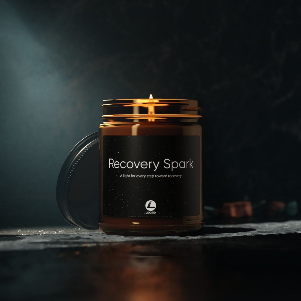 Recovery Spark Scented Soy Candle (Amber Jar)