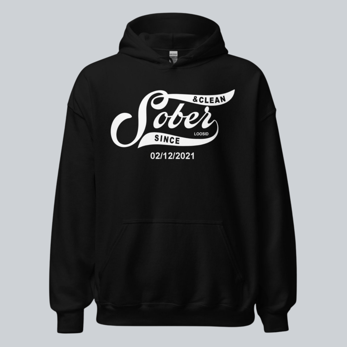 Men Sober Since Hoodie w/ Personalized Sobriety Date
