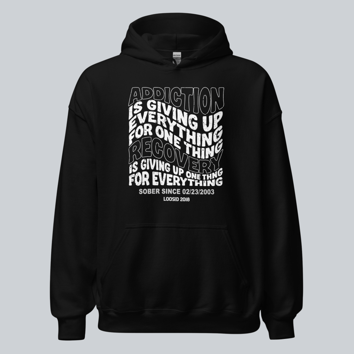 Recovery Hoodie | Women's Addiction is Giving up Hoodie with Personalized Date