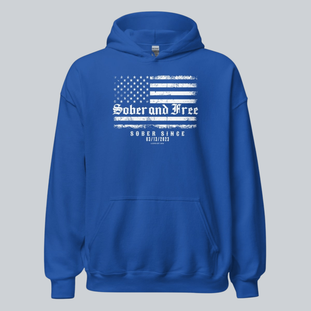 Sober and Free Custom Sobriety Date Recovery Hoodie featuring the design (view 11)
