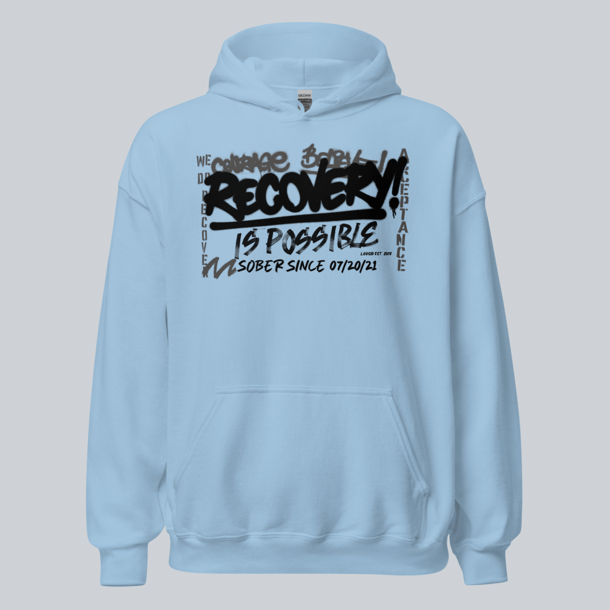Recovery Hoodie | Men’s Recovery Is Possible Hoodie with Date