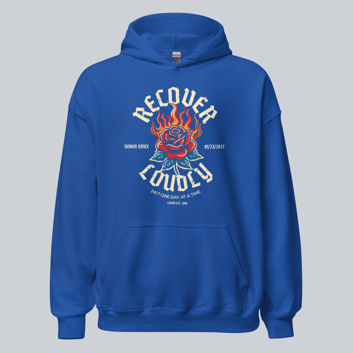 Recovery Hoodie | Recover Loudly Custom Sobriety Date Hoodie