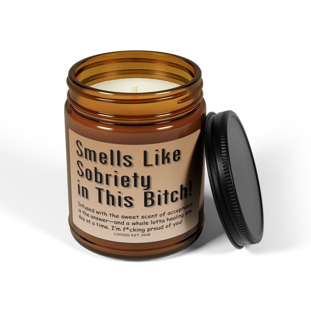 Smells Like Sobriety in This B Scented Soy Sobriety Candle graphic detail (view 4)