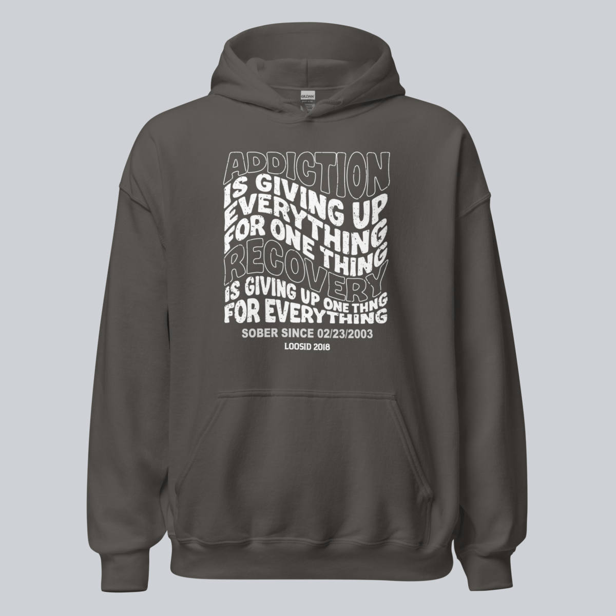 Recovery Hoodie | Women's Addiction is Giving up Hoodie with Personalized Date