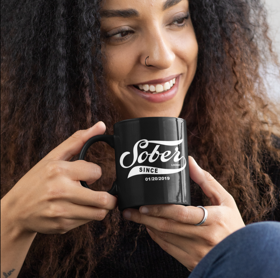 Woman with Sober Mug