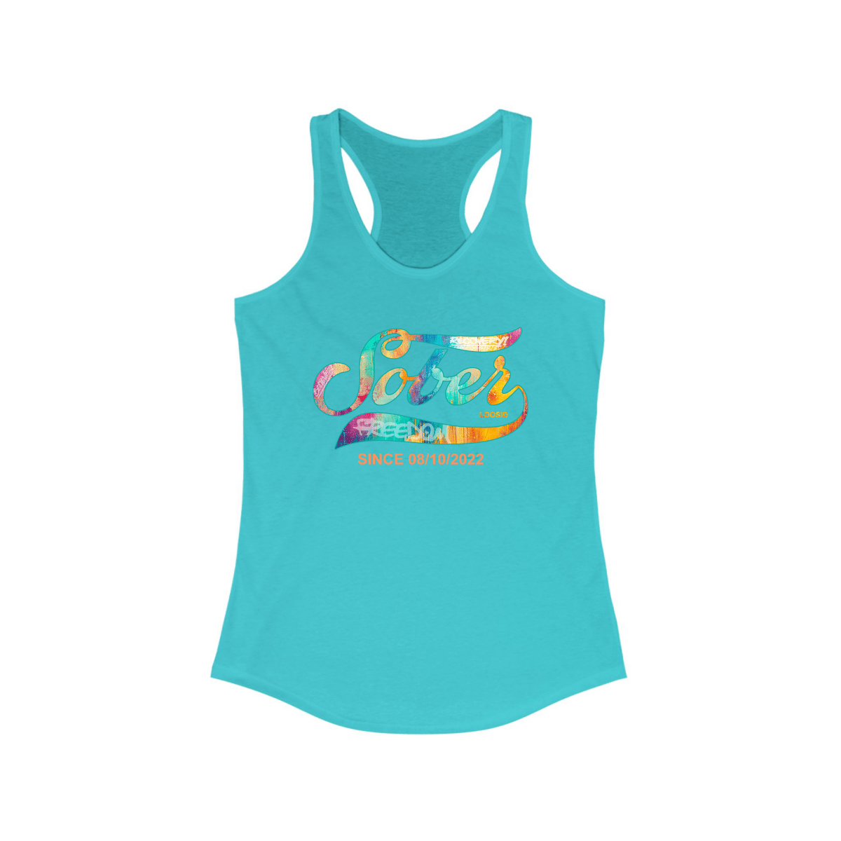 Classic Sober T Shirt racerback tank as a recovery keepsake