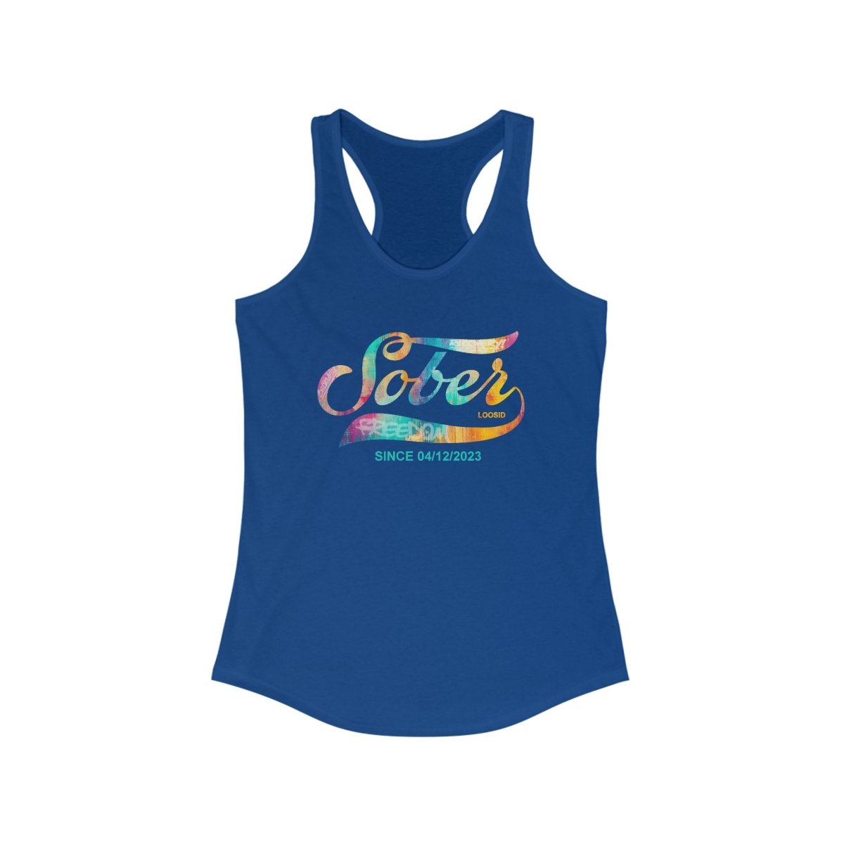Empowering Sober T Shirt tank customized with sobriety date