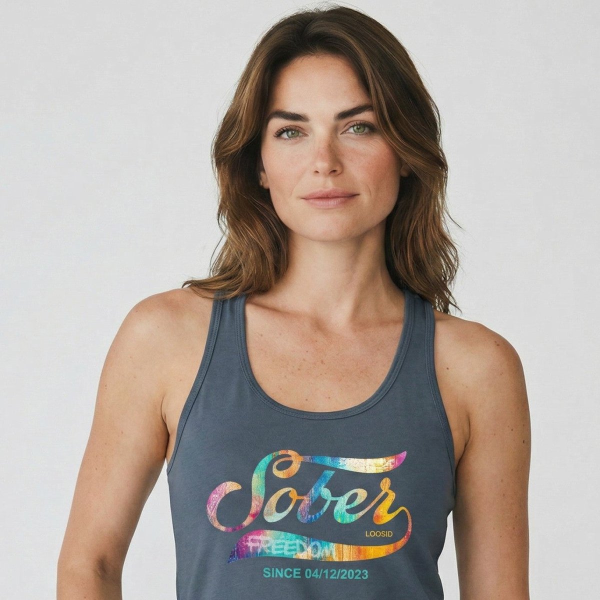 Sober T Shirt | Women’s Sober Since Racerback Tank with Date