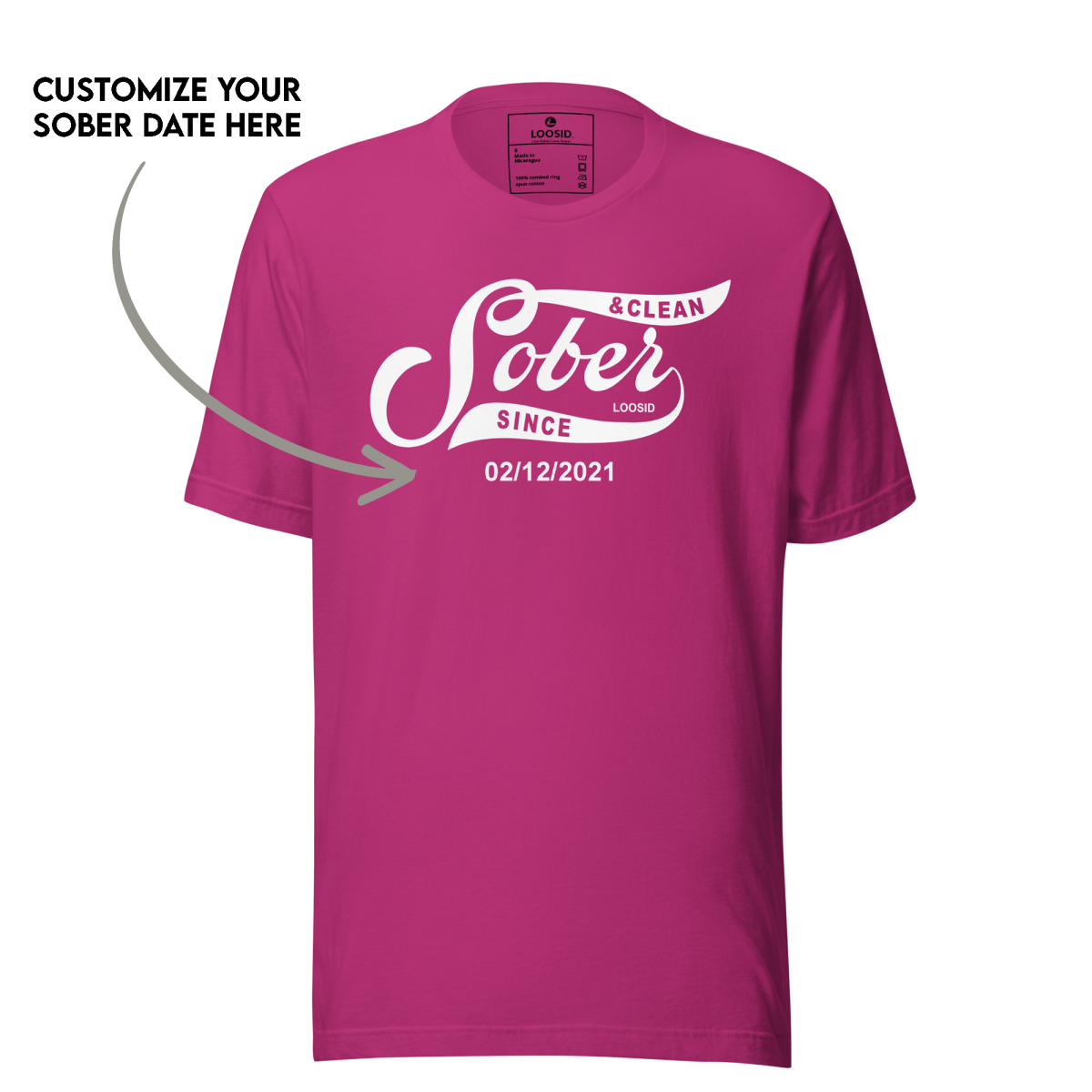 Gift-ready sobriety t shirt with custom sober milestone