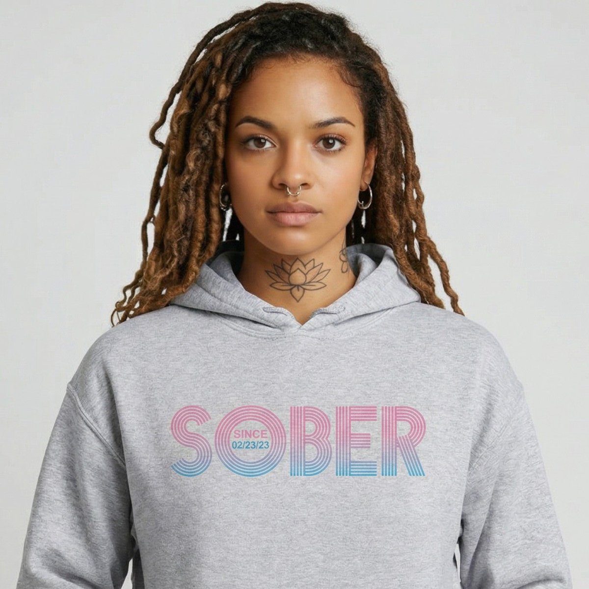 Recovery Hoodie | Retro Sobriety Date Hoodie with Personalized Date