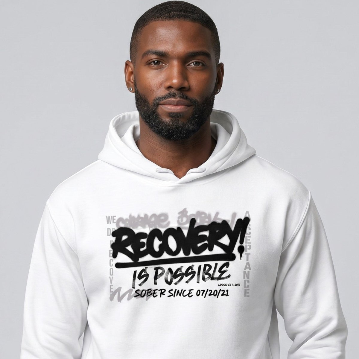 Recovery Hoodie | Men’s Recovery Is Possible Hoodie with Date