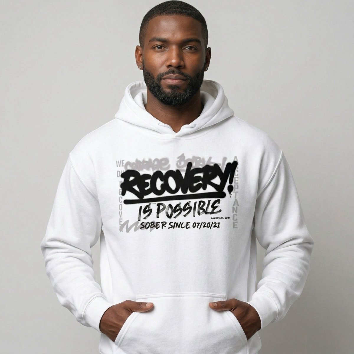 Recovery Hoodie | Men’s Recovery Is Possible Hoodie with Date