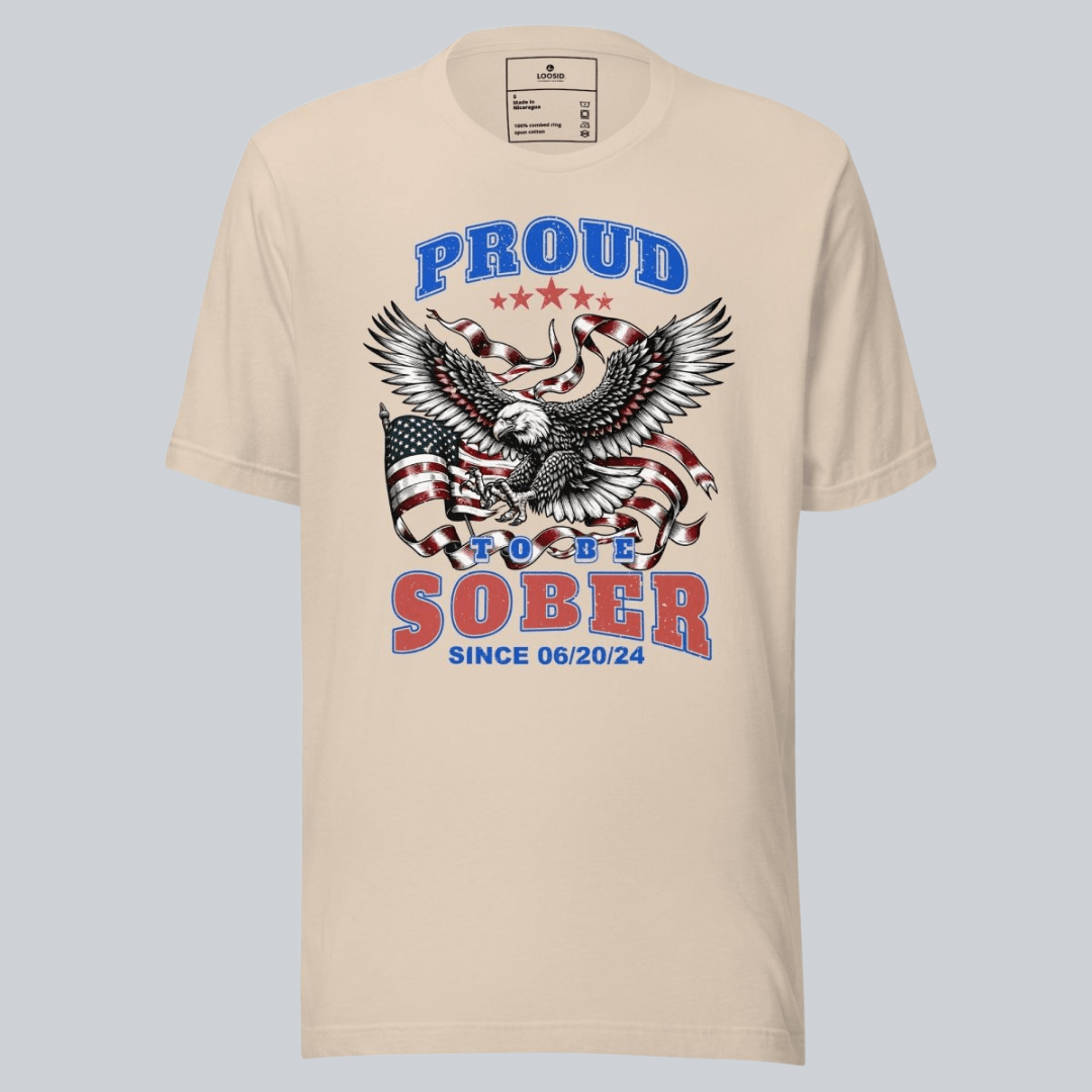 Sober T Shirt | Proud To Be Sober Tee with Personalized Date