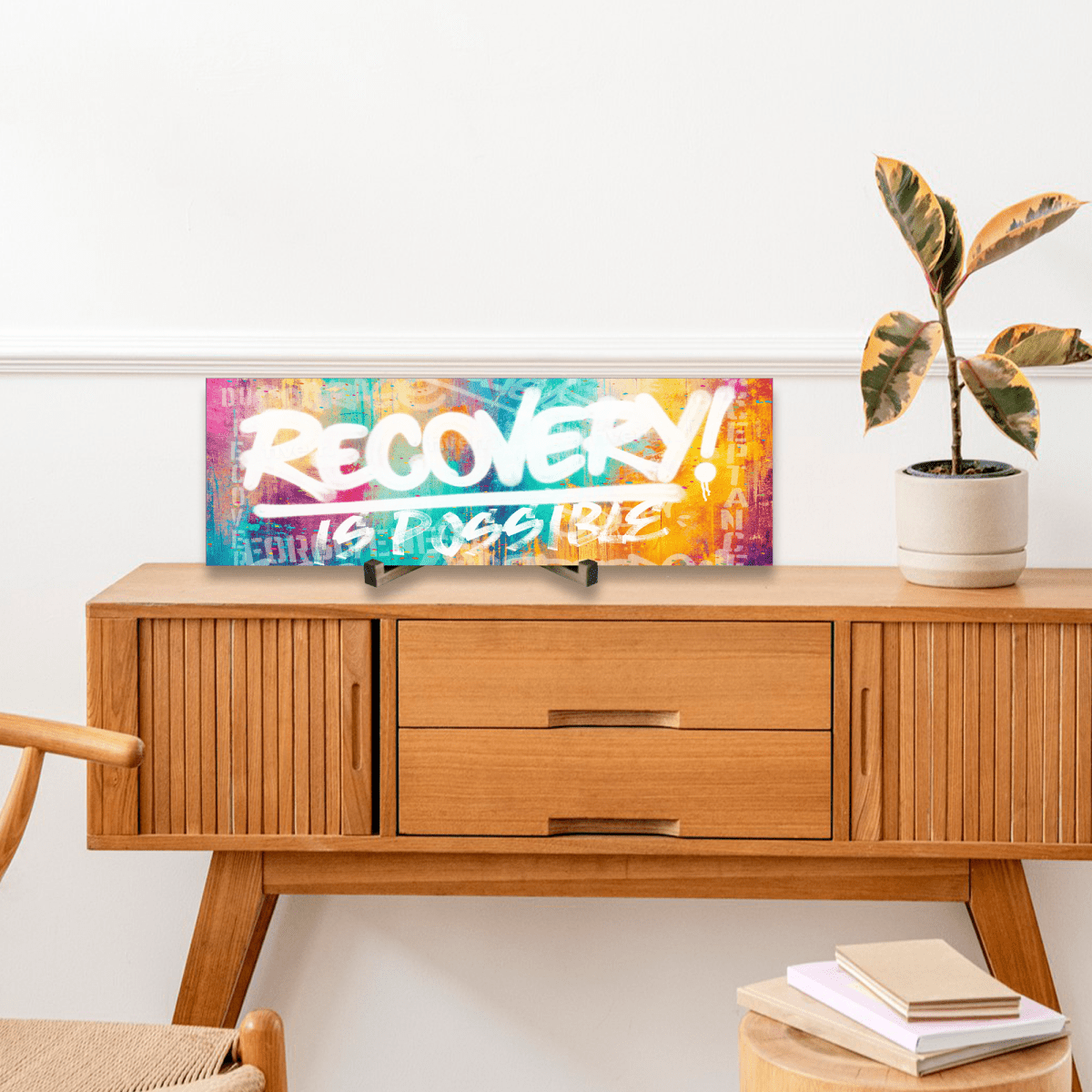 Recovery Is Possible Printed Composite Sobriety Art close-up view (view 2)