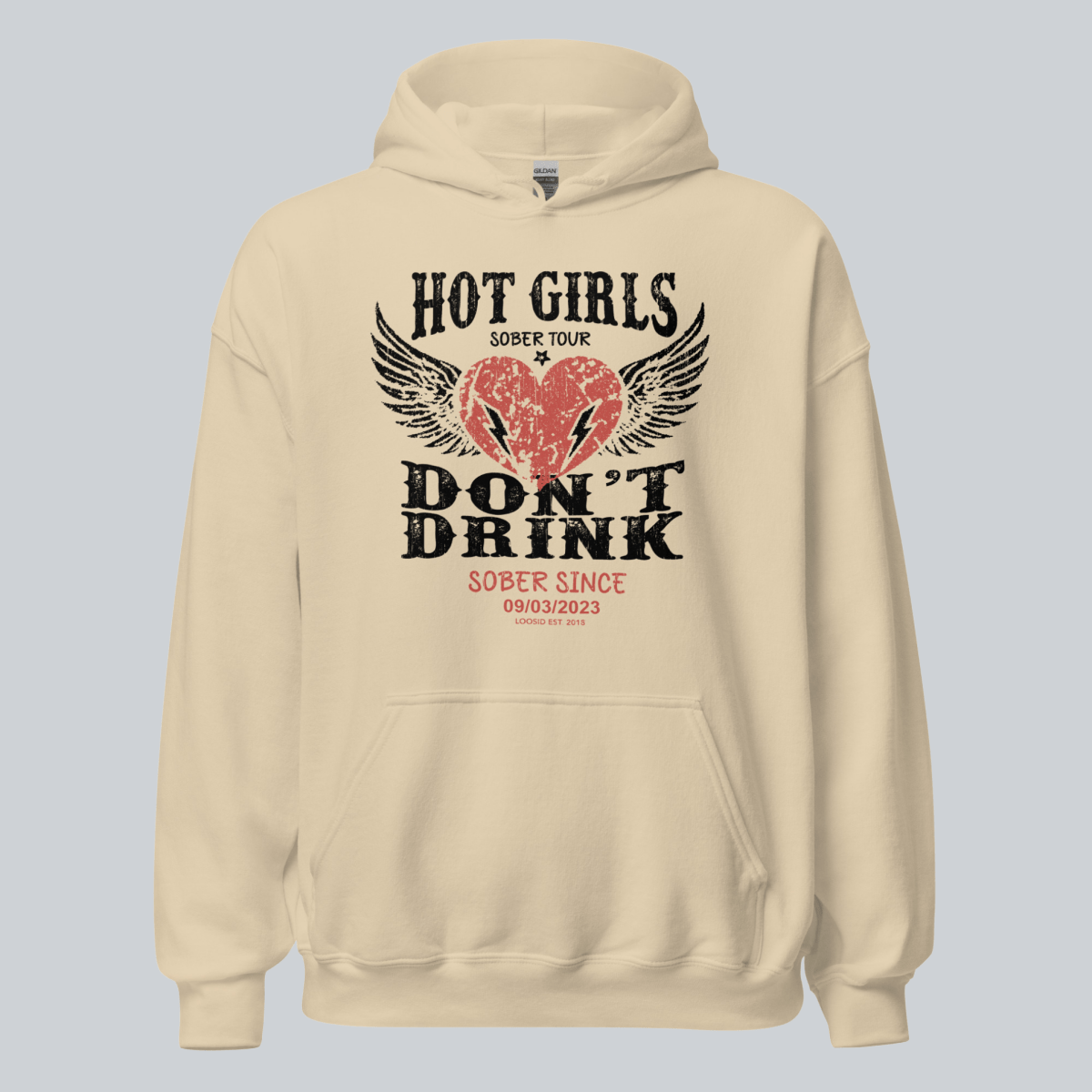 Recovery Hoodie | Hot Girls Don't Drink Custom Sobriety Date Hoodie