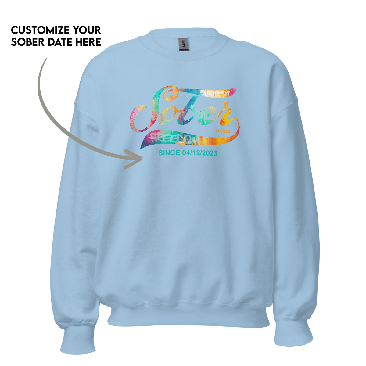 Women’s Recovery Sweatshirt w/ Personalized Sobriety Date