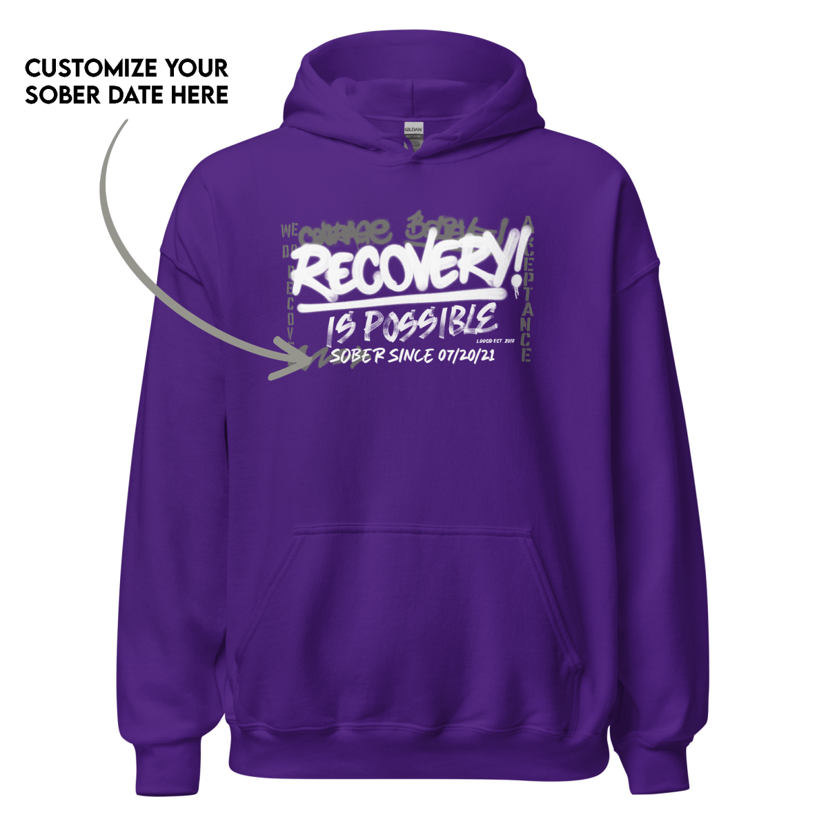Custom recovery hoodie for personal transformation