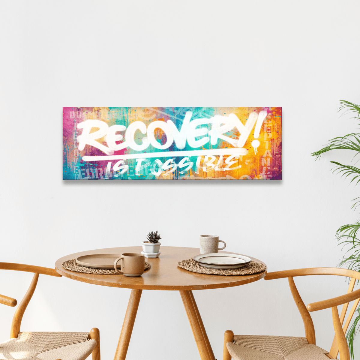Recovery Is Possible Printed Composite Sobriety Art flat lay styled image (view 3)