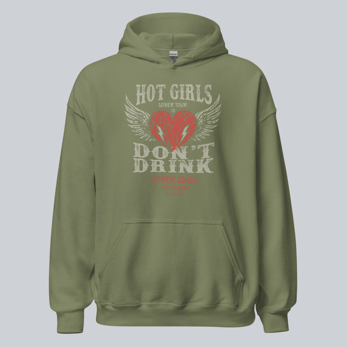 Recovery Hoodie | Hot Girls Don't Drink Custom Sobriety Date Hoodie