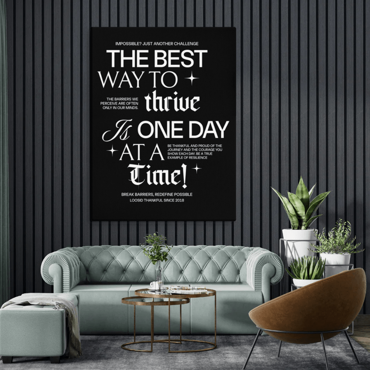 Sobriety Art canvas wall decor with inspiring recovery message