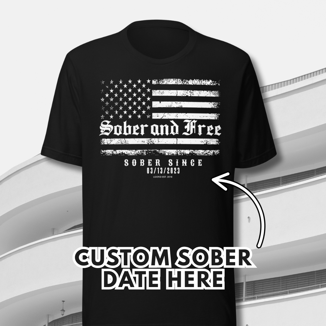 Sober and Free Sober T Shirt graphic detail (view 4)