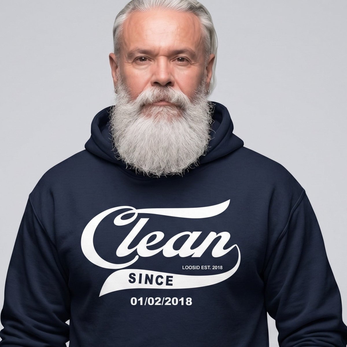 Recovery Hoodie | Men's Clean Since Hoodie with Custom Sobriety Date