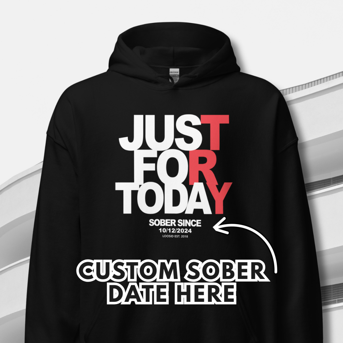Recovery Hoodie celebrating strength and sober lifestyle