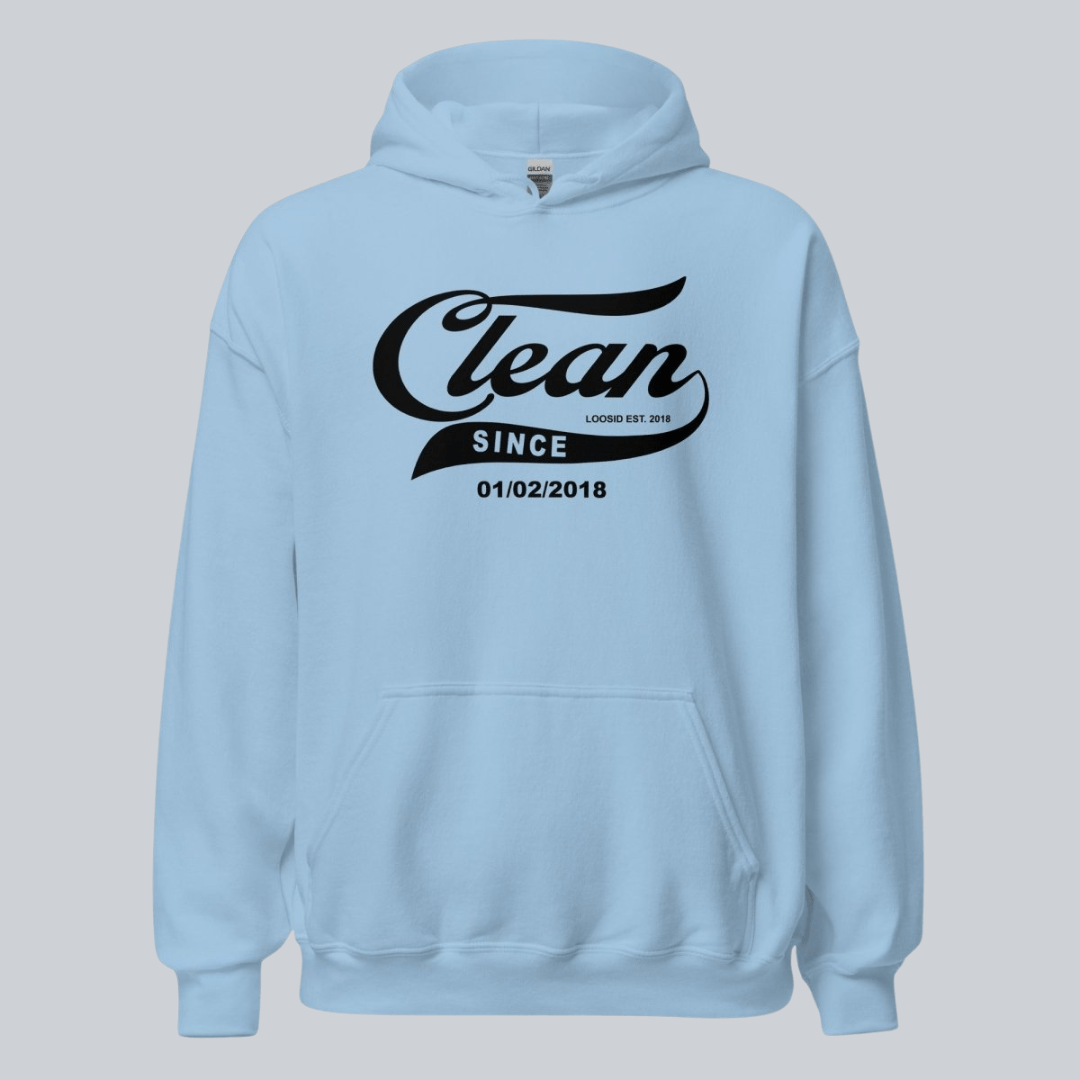 Recovery Hoodie | Men's Clean & Sober Hoodie with Custom Sobriety Date