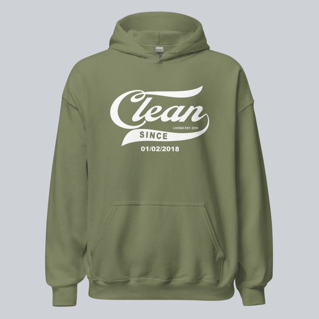Recovery Hoodie | Men's Clean & Sober Hoodie with Custom Sobriety Date