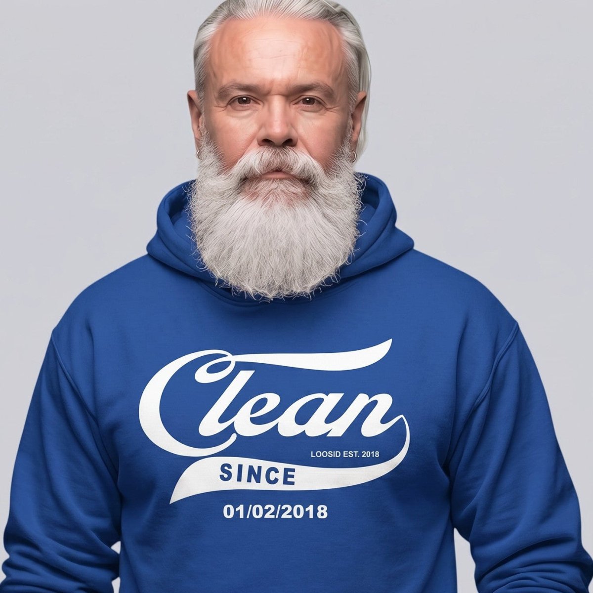 Recovery Hoodie | Men's Clean Since Hoodie with Custom Sobriety Date