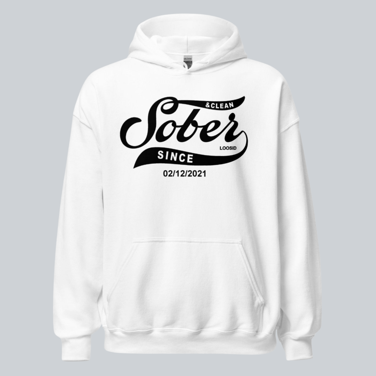 Men Sober Since Hoodie w/ Personalized Sobriety Date