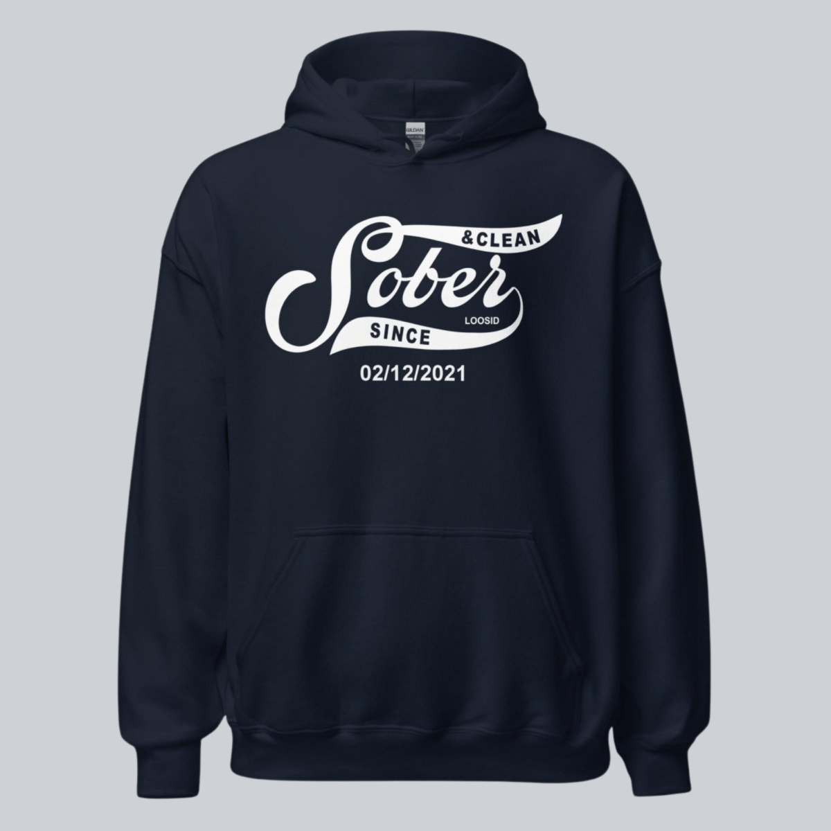 Men Sober Since Hoodie w/ Personalized Sobriety Date