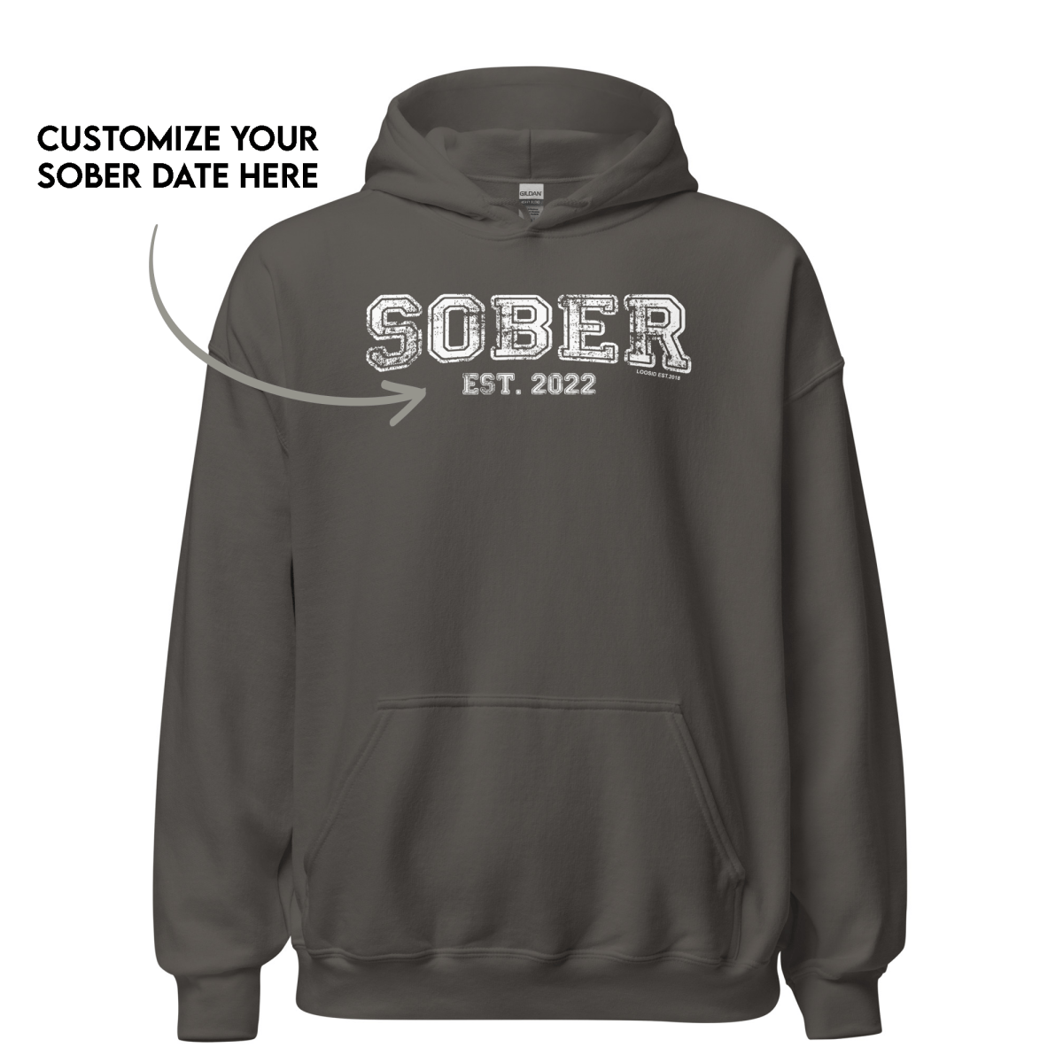 Women's Sober Est. Hoodie w/ Personalized Sobriety Year Hoodie